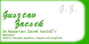 gusztav zacsek business card